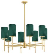 Argon 5055 - Luster na tyči ABRUZZO 8xE14/7W/230V mosadz/zelená