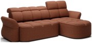 Rohová sedacia súprava BEN s elektrickým výsuvom sedadla, pravá, hnedo-oranžová (breona 45)