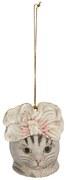Závesná dekorácia mačky s mašľou - 6 * 6 * 7 cm