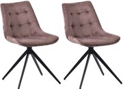 Set 2 jedálenských stoličiek Merna - zamat - hnedá