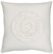 Krémový vankúš so strapcami Square Sun - 40*14*40cm