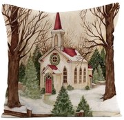 Vianočná obliečka na vankúš WINTER TIME 45x45 cm, farebná