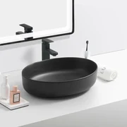 Erga Aadhya, umývadlo na dosku 550x415x140 mm, čierna matná, ERG-V03-9594-M-001-BK