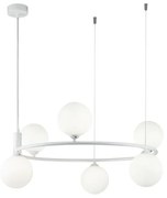 Maytoni MOD013PL-06W - Luster na lanku RING 6xG9/25W/230V biela