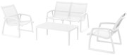 PACIFIC LOUNGE záhradný set s podrúčkami white