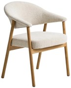 Krémovobiele jedálenské kreslá v súprave s podrúčkami 2 ks z dubového dreva Elk – Unique Furniture