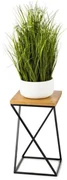 HowHomely Stojan na kvety LOFT 40x24 cm čierna/hnedá DD0335
