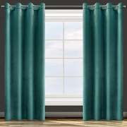 ZATEMŇOVACÍ ZÁVES NA KRÚŽKOCH ROSA 140X250 CM TYRKYSOVÁ