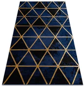 Koberec EMERALD exkluzívny 1020 glamour, styl marmur, trojuholníky granátový / zlatý