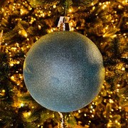 DECOLED Plastová guľa, 30 cm, svetlomodrá, trblietavá