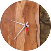 Drevené hodiny s epoxidovou živicou Ø 30CM - buk, zlatá perleť