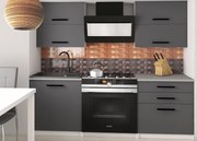 Kuchynská linka Belini 120 cm šedý mat s pracovnou doskou Eleganta2 TOR ELEGANTA2/3/WT/SR/0/B1