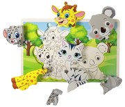 Rappa Drevené puzzle zvieratká, 8 dielikov