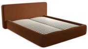 Čalúnená dvojlôžková posteľ v terakotovej farbe s úložným priestorom s roštom 160x200 cm Kiana – Makamii