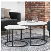 SADA 2x Konferenčný stolík RAGNAR čierna/biela