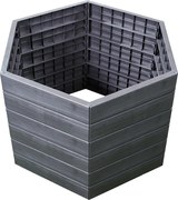 Garantia Ergo Vysoký záhon Wood L, plast, 95 × 110 × 75 cm, antracit