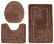 Sada kúpeľňových koberčekov MONO XXXX hnedý 8121 3PC kvet