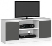 TV stolík Tonon 120 cm biely/grafitový sivý