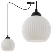 Závesné svietidlo Riffle Round Spider, 1x biele sklenené tienidlo, b
