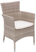 DEOKORK Ratanové kreslo stohovateľné MODENA s poduškou (sivo-béžová)