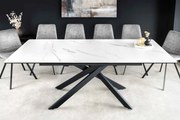 Rozťahovací keramický stôl Halia 160-200 cm biely mramor