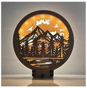 Li-Go 23583/DUB2 - LED stmievateľná stolná dekorácia LED/12W/230V 20x22 cm dub