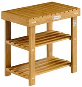 Lavica do predsiene s priestorom na topánky NINA, 50x30x46cm, prírodná hnedá Casaria