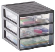 Úložný box s 3 zásuvkami, antracit, OFFICEMIX A6