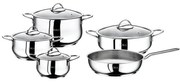 Sada nerezových hrncov TEO – 9 dielna, hrnce z ocele 18/10 s pokrievkami