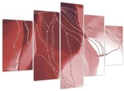 Obraz - Červená abstraktná kvetina N⁰1 (150x105 cm)