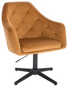LuxuryForm DESIGN Kreslo ANDORA VELUR na čiernom kríži - hnedé