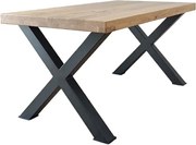 Pevný jedálenský stôl s kovovými podnožami v tvare X, 160x90 cm