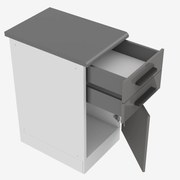 Kuchynská skrinka Belini Premium Full Version spodná so zásuvkami 40 cm šedý lesk s pracovnou doskou