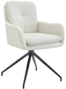 Jedálenská stolička Pickett - látka - krémová