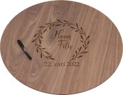 ČistéDrevo Drevená svadobná ceduľa na podpisy orech - veniec
