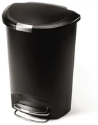 Pologuľatý pedálový kôš 50 l čierny plast, čierna
