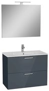 Vitra Mia kúpeľňová zostava s umývadlom, zrkadlom a osvetlením 79x61x39,5 cm antracitový lesk MIASET80A