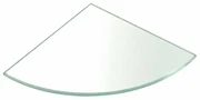SAPHO 23487 polica rohová, štvrťkruhová 20 x 20 x 0,8 cm, číre sklo