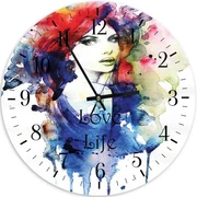 Gario Hodiny na stenu Akvarel Love life Rozmery: 60 x 60 cm
