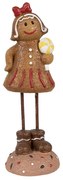 Vánoční dekorace Perníček Perníčková dívka s lízátkem - 7*7*18 cm