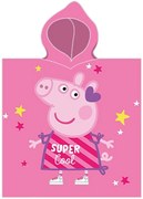 Dievčenské plážové pončo - osuška s kapucňou Prasiatko Peppa Super Cool