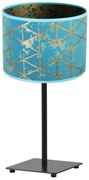 Stolná lampa Werona 4, 1x modré textilné tienidlo so vzorom, (výber zo 4 farieb konštrukcie), g