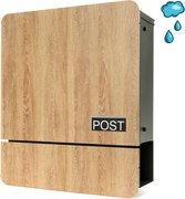 S3639 Poštová schránka Antracit + Imitácia dreva Antracit + drevo