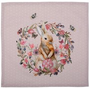 6ks bavlnené obrúsky s zajačikom Happy Bunny - 40*40 cm