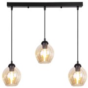 Candellux Čierno-hnedý závesný luster Aspa pre žiarovku 3x E27 33-00606