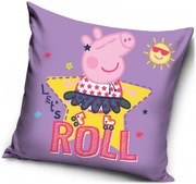 Vankúš Prasiatko Peppa na korčuliach - 40 x 40 cm