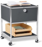 Kovový nočný stolík so zásuvkou »CN3«, sivý