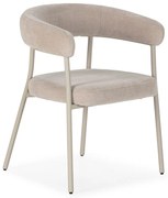 Béžové čalúnené jedálenské kreslá v súprave s podrúčkami 2 ks Yuri – MOME