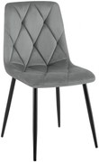 Jedálenská stolička Clairton zamat - tmavo šedá