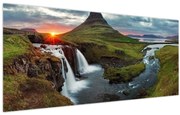 Obraz - Kirkjufell pri západe slnka (120x50 cm)